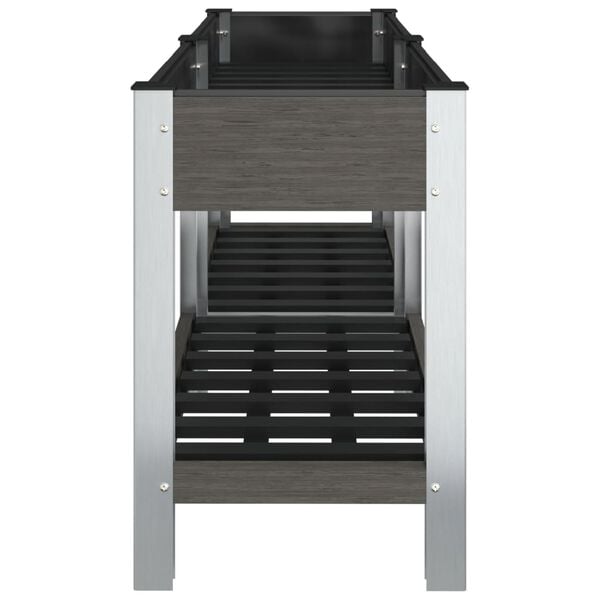 vidaXL Fioriera Rialzata Giardino con Ripiano Grigia 175x50x75 cm WPC