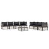 vidaXL Set Divani da Giardino 8 pz con Cuscini Antracite in Polyrattan