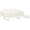vidaXL Dormeuse Estraibile Bianca Legno Massello di Pino 2x(80x200) cm