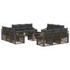 vidaXL Set Divano da Giardino 13 pz Grigio e Grigio Scuro polyrattan