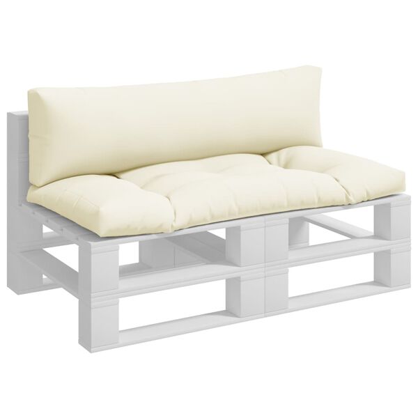 vidaXL Cuscini per Pallet 2 pz Crema in Tessuto