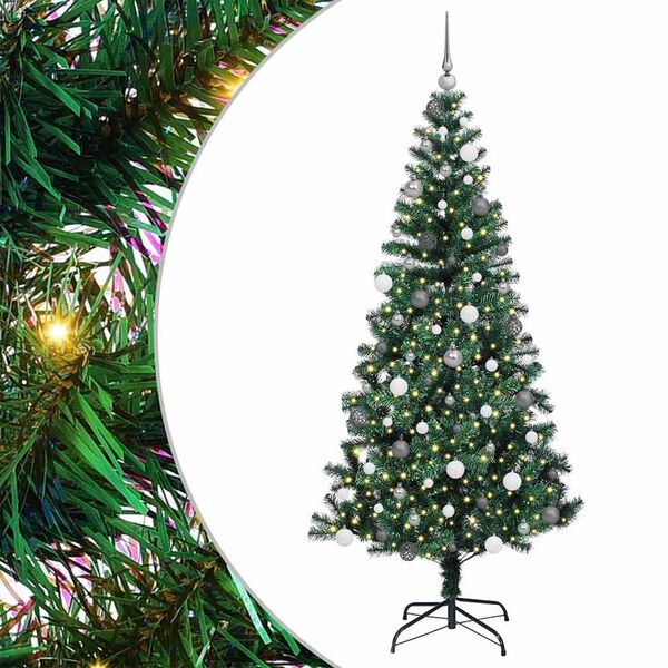 vidaXL Albero di Natale artificiale con luci integrate Verde 210 cm