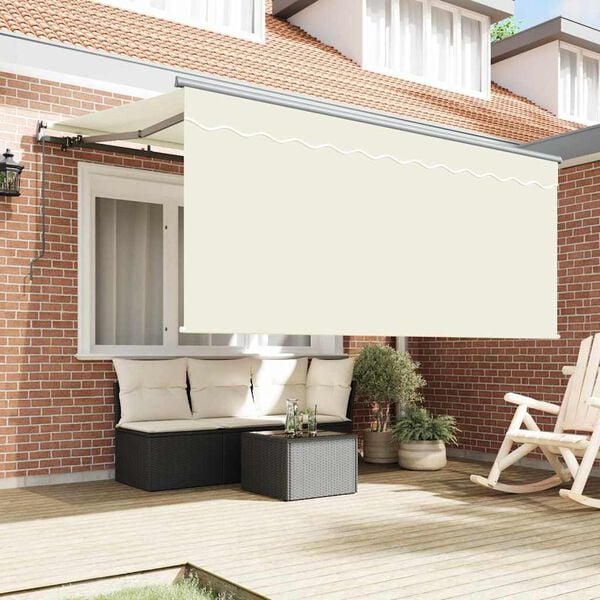 vidaXL Tenda Retrattile Crema 300 x 200 cm Poliestere e Alluminio