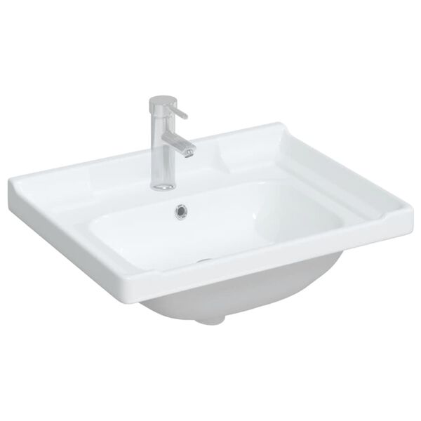 vidaXL Lavandino da Bagno Bianco 61x48x23 cm Rettangolare in Ceramica