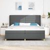 vidaXL Letto a molle con materasso Grigio scuro 200 x 200 cm Tessuto
