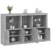 vidaXL Credenza con Luci LED Grigio Cemento 162x37x100 cm