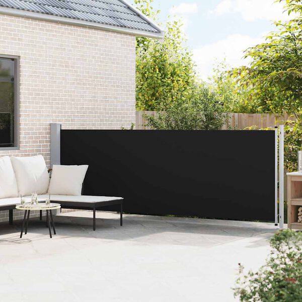 vidaXL Tenda Laterale Retrattile per Patio 140x600 cm Nera