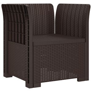 vidaXL Poltrona a 1 Posto Aspetto Rattan PP Marrone