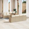 vidaXL Set Divano da Giardino con cuscino 7 pcs Beige e Crema