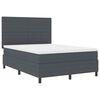 vidaXL Letto a molle con testiera Grigio Scuro e Bianco 140 x 190 cm