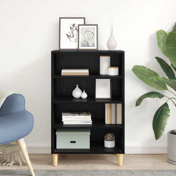 vidaXL Credenza Rovere Nero 57 x 35 x 89.5 cm Legno multistrato