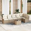 vidaXL Set Divano da Giardino con cuscino 7 pcs Beige Poly Rattan