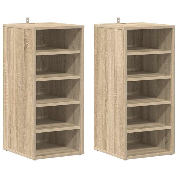 vidaXL Scarpiere 2 pz Rovere Sonoma 31,5x35x70 cm in Truciolato