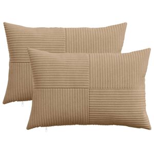 vidaXL Federa 2 pcs ALMELO Marrone 30 x 50 cm corduroy