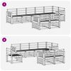 vidaXL Set divani 8 pcs Naturale Legno di Acacia Massello