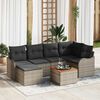 vidaXL Set Divano da Giardino 7 pcs Grigio polyrattan