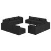 vidaXL Set Divani da Giardino 12 pz con Cuscini in Polyrattan Nero
