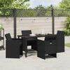 vidaXL Set da Pranzo per Giardino 5 pcs Nero polyrattan