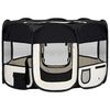 vidaXL Box per Cani Pieghevole con Borsa Trasporto Nero 125x125x61 cm