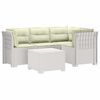 vidaXL Divano da giardino 4 posti con cuscini aspetto rattan PP Bianco