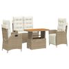 vidaXL Set da Pranzo da Giardino 4 pz con Cuscini Beige in Polyrattan