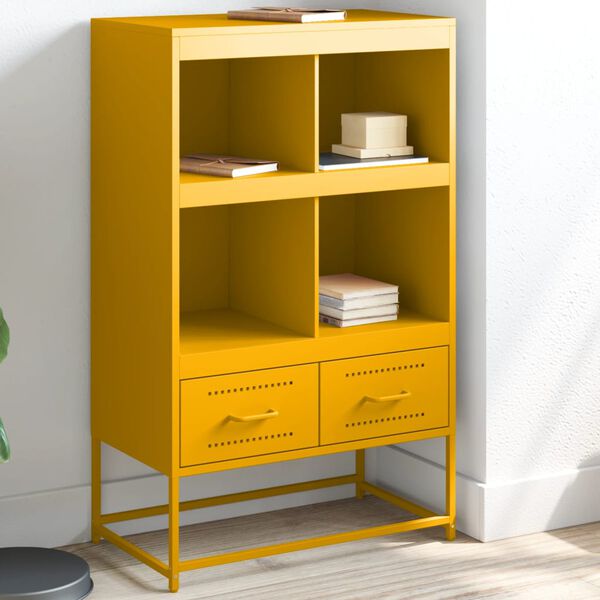 vidaXL Credenza Giallo Senape 68x39x111,5 cm in Acciaio