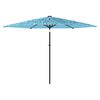 vidaXL Ombrellone Giardino con Palo in Acciaio Blu 288x288x225 cm