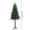 vidaXL Albero di Natale Sottile con Legno Vero e Pigne Verde 180cm PVC
