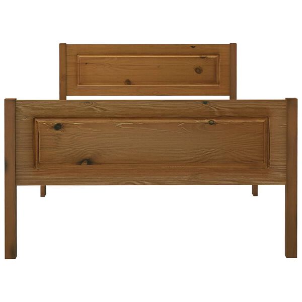 vidaXL Giroletto in Legno Massello di Pino Marrone Ambrato 90x200 cm