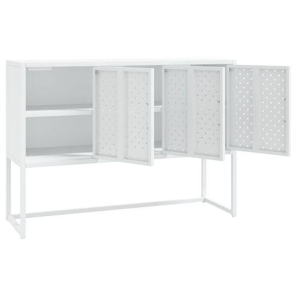 vidaXL Credenza Bianca 105x35x75 cm in Acciaio