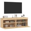 vidaXL Mobili TV a Parete con Luci LED 2pz Rovere Sonoma 60x30x40 cm