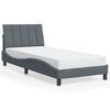 vidaXL Giroletto senza Materasso Hanko Grigio Scuro 90x200 cm Velluto