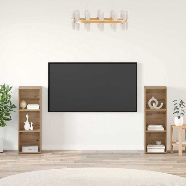 vidaXL Set mobile TV 2 pcs Rovere artigianale 107 x 35 x 37 cm