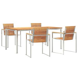 vidaXL Setdapranzodagiardino 5 pcs Teak solido