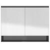 vidaXL Armadietto Bagno con Specchio 80x15x60 cm in MDF Grigio Lucido