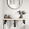vidaXL Ripiano a Parete per Lavabo in Acciaio e Massello di Rovere