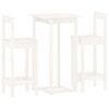 vidaXL Set da Bar 3 pz Bianco in Legno Massello di Pino