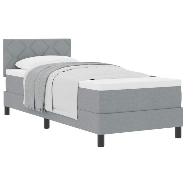 vidaXL Letto a molle con materasso Grigio chiaro 80 x 200 cm Tessuto