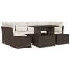 vidaXL Set Divano da Giardino 7 pz Marrone e Crema