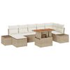 vidaXL Set Divano da Giardino con cuscino 8 pcs Beige e Crema