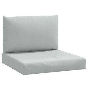 vidaXL Cuscini per Pallet 2 pz Grigio Chiaro M&eacute;lange in Tessuto