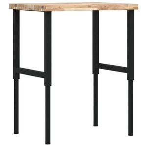 vidaXL Banco Lavoro 80x60x(73-99,5) cm Legno di Faggio Rettangolare