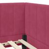 vidaXL Cornice del letto ad angolo Rosso vino 100 x 200 cm Velluto