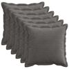 vidaXL Federa 6 pz HOUTEN Grigio Scuro 45 x 45 cm corduroy