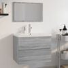 vidaXL Set di Mobili da Bagno Grigio Sonoma in Legno Multistrato