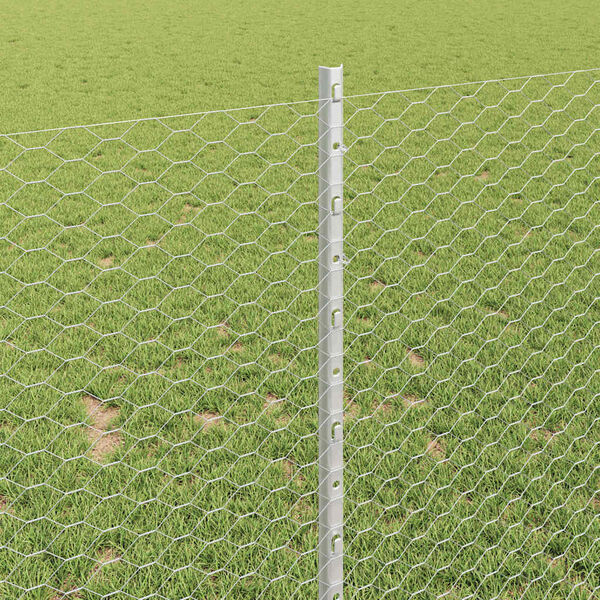 vidaXL Recinzione e Posto Argento 1 x 10 m Acciaio