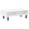 vidaXL Tavolino con Ruote Bianco 90 x 50 x 30 cm Legno ingegnerizzato