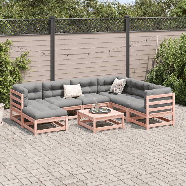vidaXL Set Divani da Giardino 8 pz con Cuscini Massello Abete Douglas