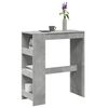 vidaXL Tavolo Bar con Rastrelliera Grigio 90x40x103,5 cm Multistrato