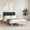 vidaXL Letto con Testiera Rivestita Nero 120 x 190 cm Pino massello